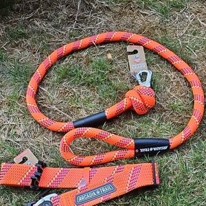Arcadia Paracord Leash in Vibrant Orange and Pink